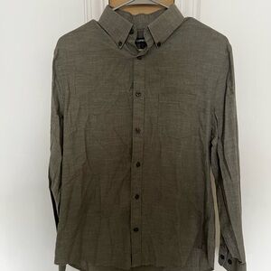 Express Men's Casual Olive Button-Down Shirt